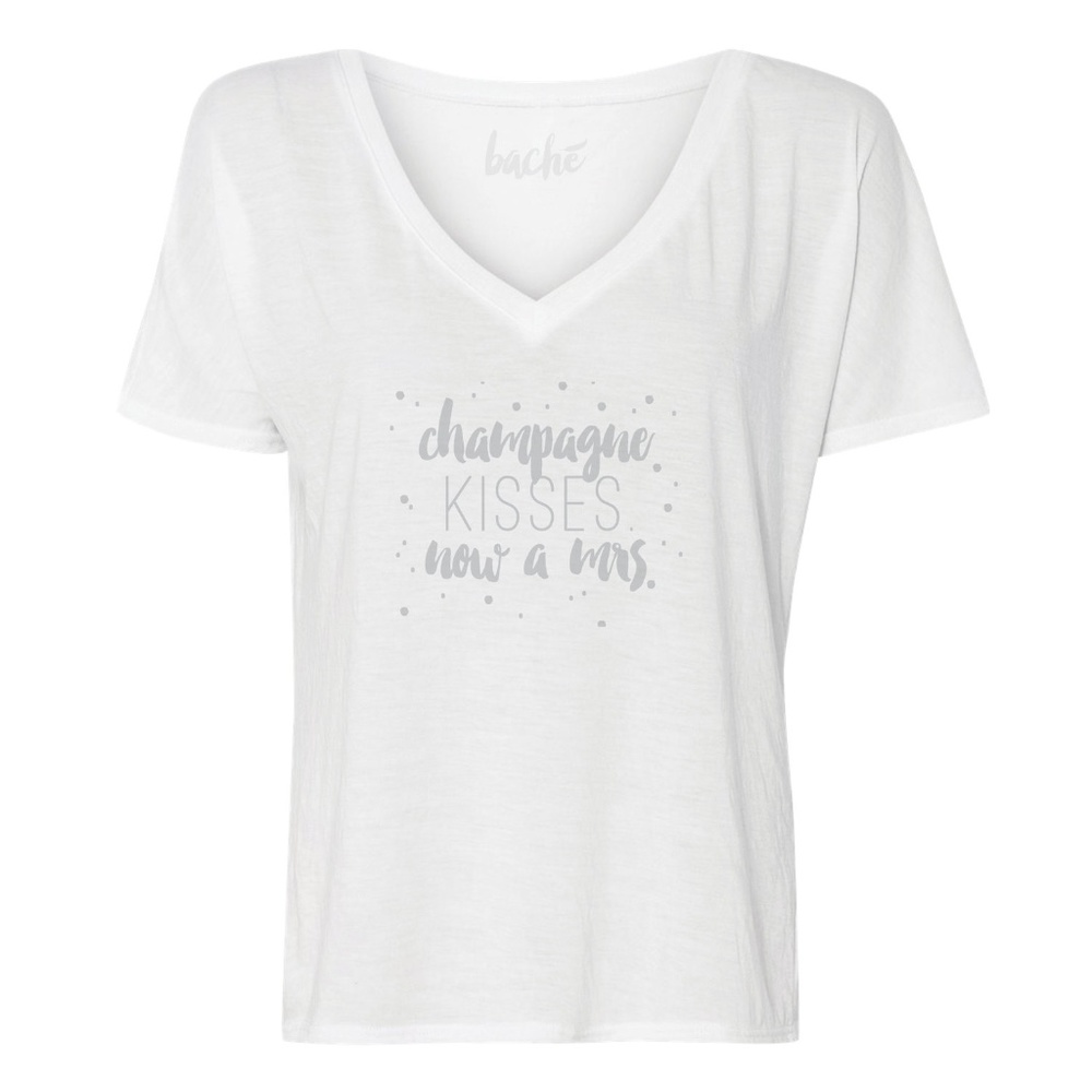 Bride Shirt : Champagne Kisses, Now a MRS